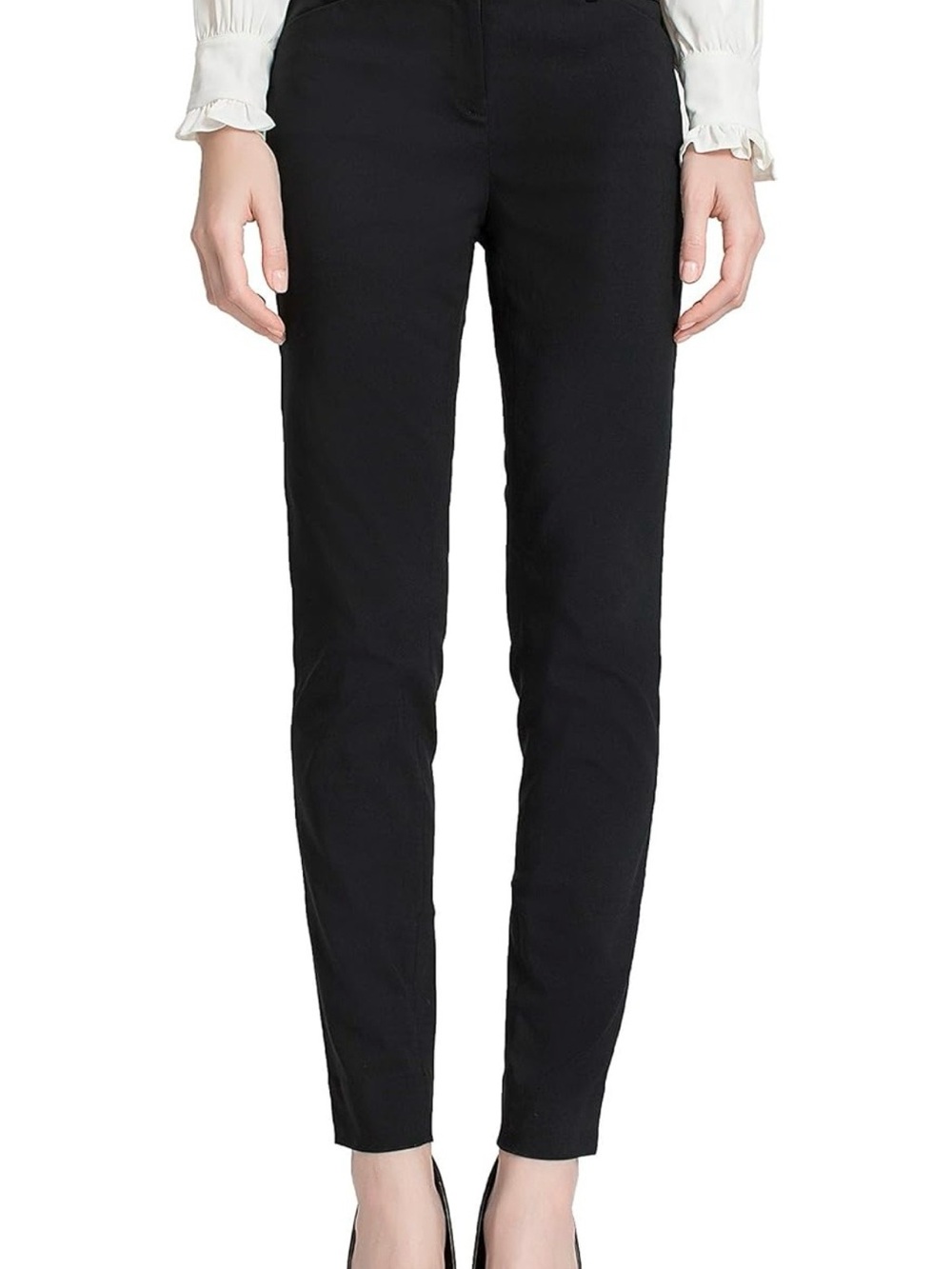 Black Slim Ankle Trousers for Women